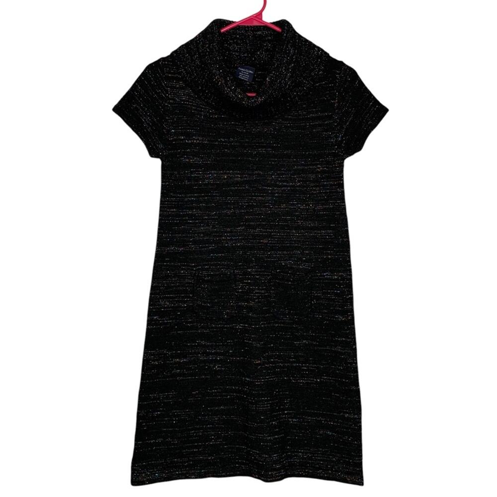Faded Glory NWOT Black and Multicolor Specks Knit Dress Size XL Girl